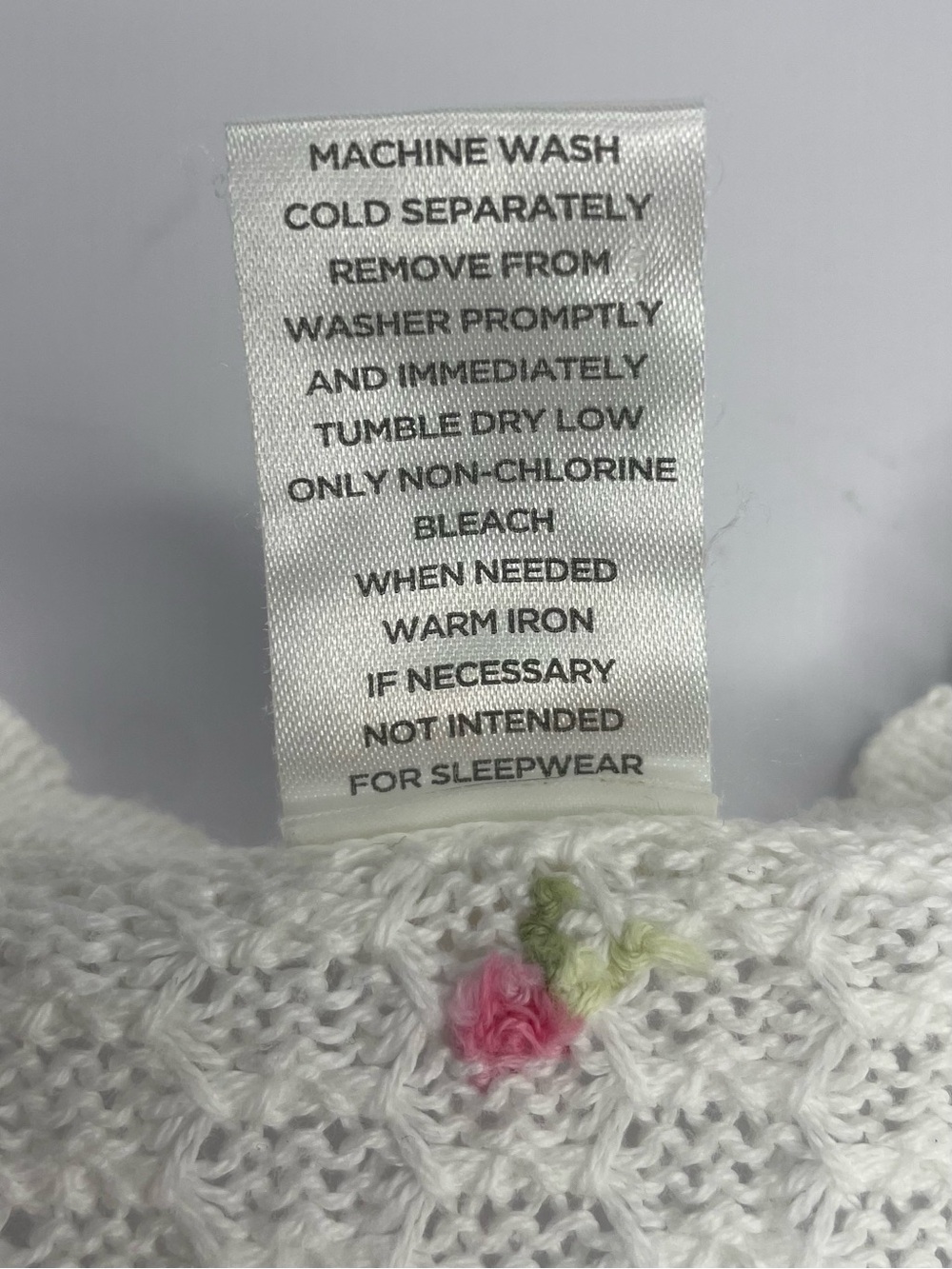 Vintage 2005 Gymboree White Knit Cardigan
Sweater with Pink Rosettes 18-24M - Picture 10 of 12